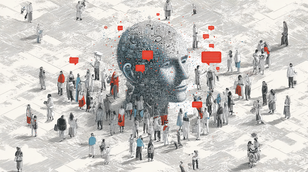 La inteligencia artificial como nueva plaza pública donde convergen voces humanas y algorítmicas.